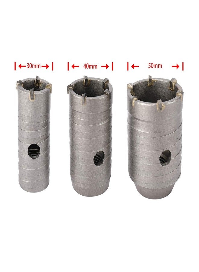 UPTODATETOOLS Concrete Hole Saw Kits 30mm 40mm 50mm Concrete Wall Hole Saw 200mm Connecting Rod for SDS Plus Hammer Drills, Circle Drill Bits Hole Saw Set - Image 3